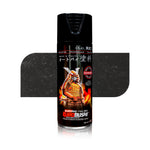 Metallic black aerosol spray can, front label view, 400 ml size