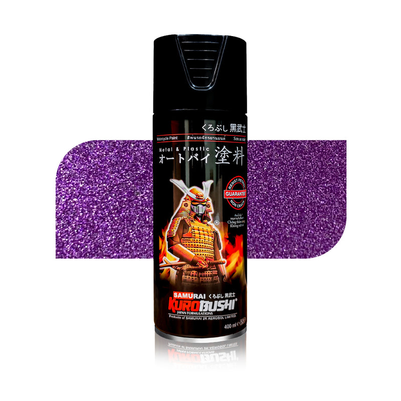 Super Violet 1142/64 spray paint aerosol can with glittery violet texture sample