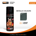 Spray N Shine 77 Saphir Black spray paint, a vibrant classic colour shade for cars, bikes and two-wheelers, ideal for touch-up and full body.