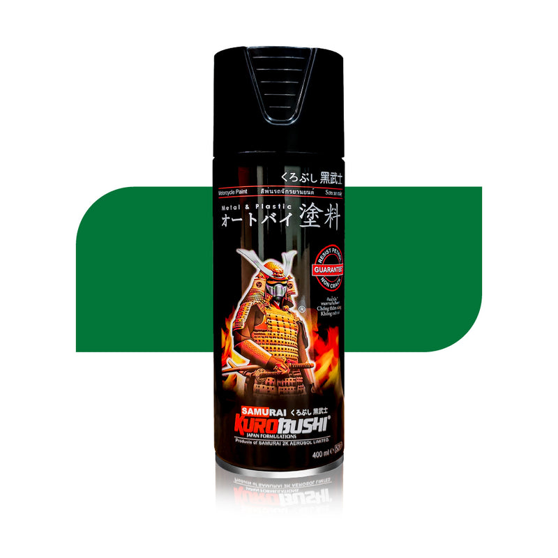 Green 27 162 aerosol spray colour by Spray N Shine, a durable automotive grade automotive colour finish for scooters, cars and motorcycles alike.