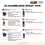 3D Khameleon spray tips guide with sanding and layering instructions diagram