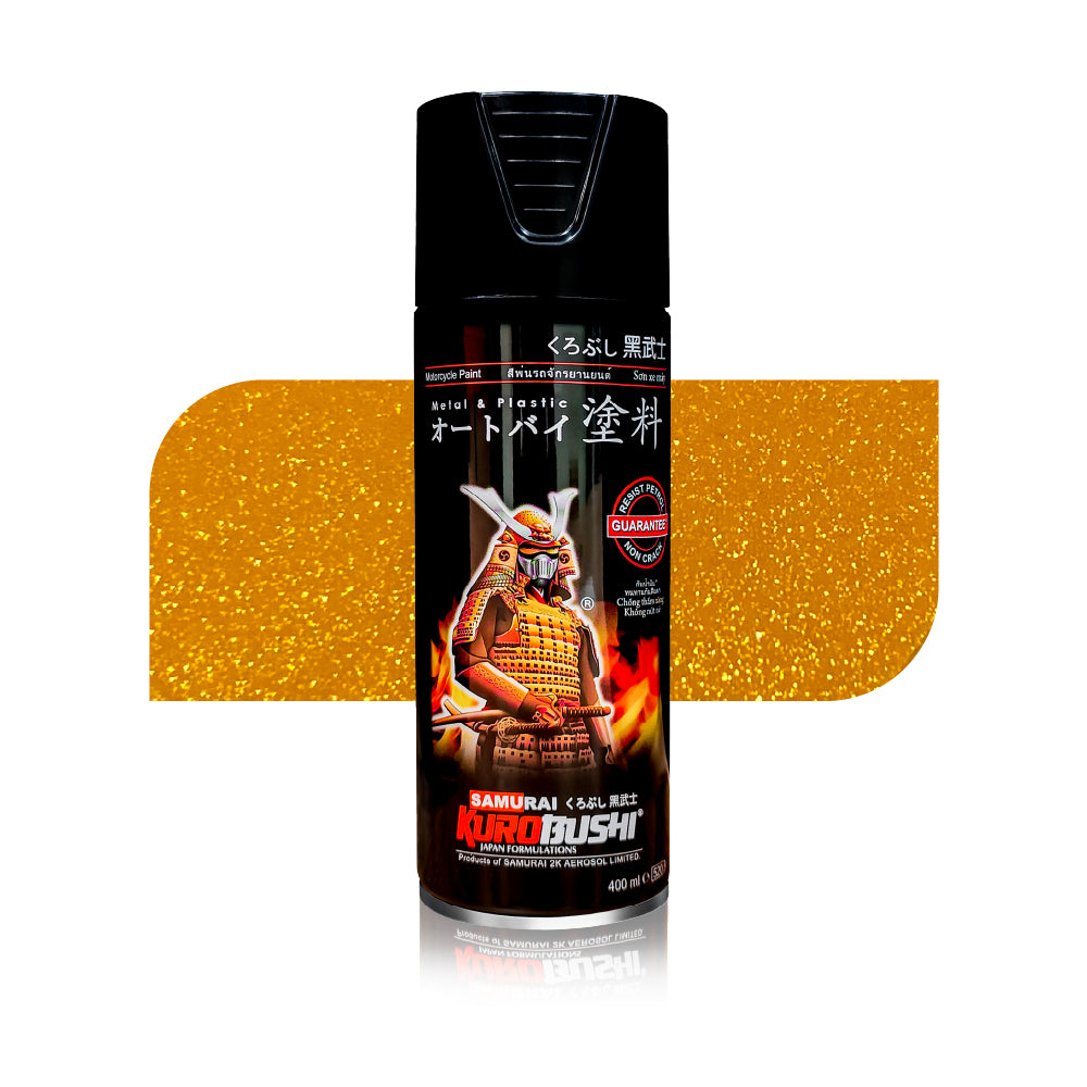 Honda Yellow 1102 aerosol spray colour by Spray N Shine, a durable automotive grade automotive colour finish for scooters, cars and motorcycles alike.