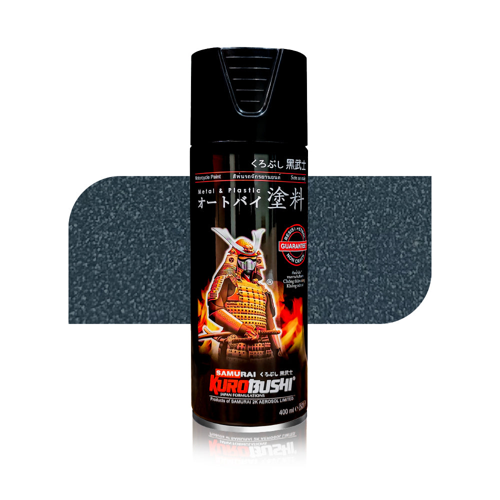 Matte Black Grey Y9494 aerosol spray colour by Spray N Shine, a durable automotive grade automotive colour finish for scooters, cars and motorcycles.