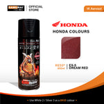 Red metallic aerosol spray paint can with black cap, 400ml