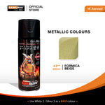 Metallic beige aerosol spray paint can