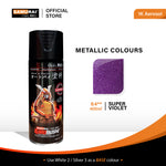 Metallic purple spray paint aerosol can, Super Violet 1142/64, 400 ml