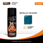 1K metallic aerosol spray paint can, Caribbean Blue (79), 400 ml