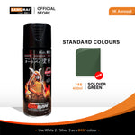 146 Soldier Green aerosol spray colour by Spray N Shine, a durable automotive grade classic colour finish for scooters, cars and motorcycles alike.