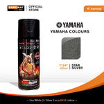 Y124 Star Silver aerosol spray colour by Spray N Shine, a durable automotive grade metallic colour finish for scooters, cars and motorcycles alike.