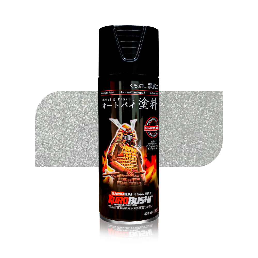 Samurai Kurobushi Spray Paint 1K 2Star #W39**- METALLIC SILVER, Metallic Finish (D-I-Y)- 400ml